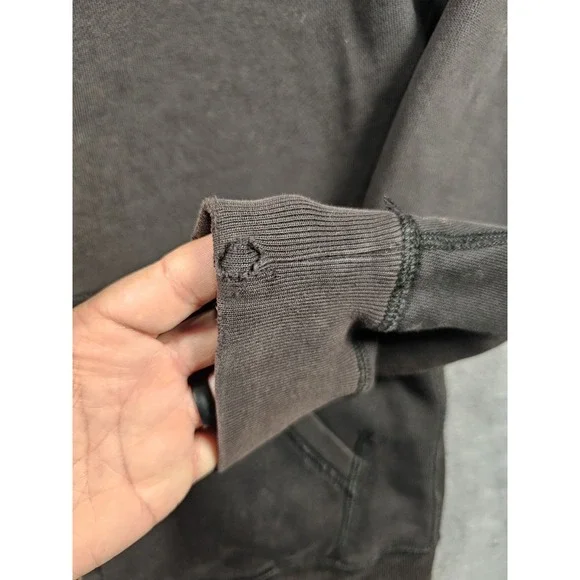 Polo Ralph Lauren Hoodie Mens Large Black Full Zip Fleece Sweatshirt Pony Jacket